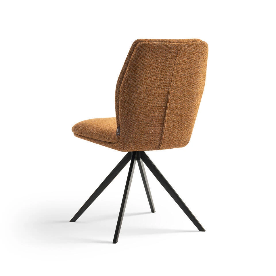 Furnihaus Eetkamerstoelen Set Van 4 - Emma - Oker Geel - Stof - Afbeelding 5