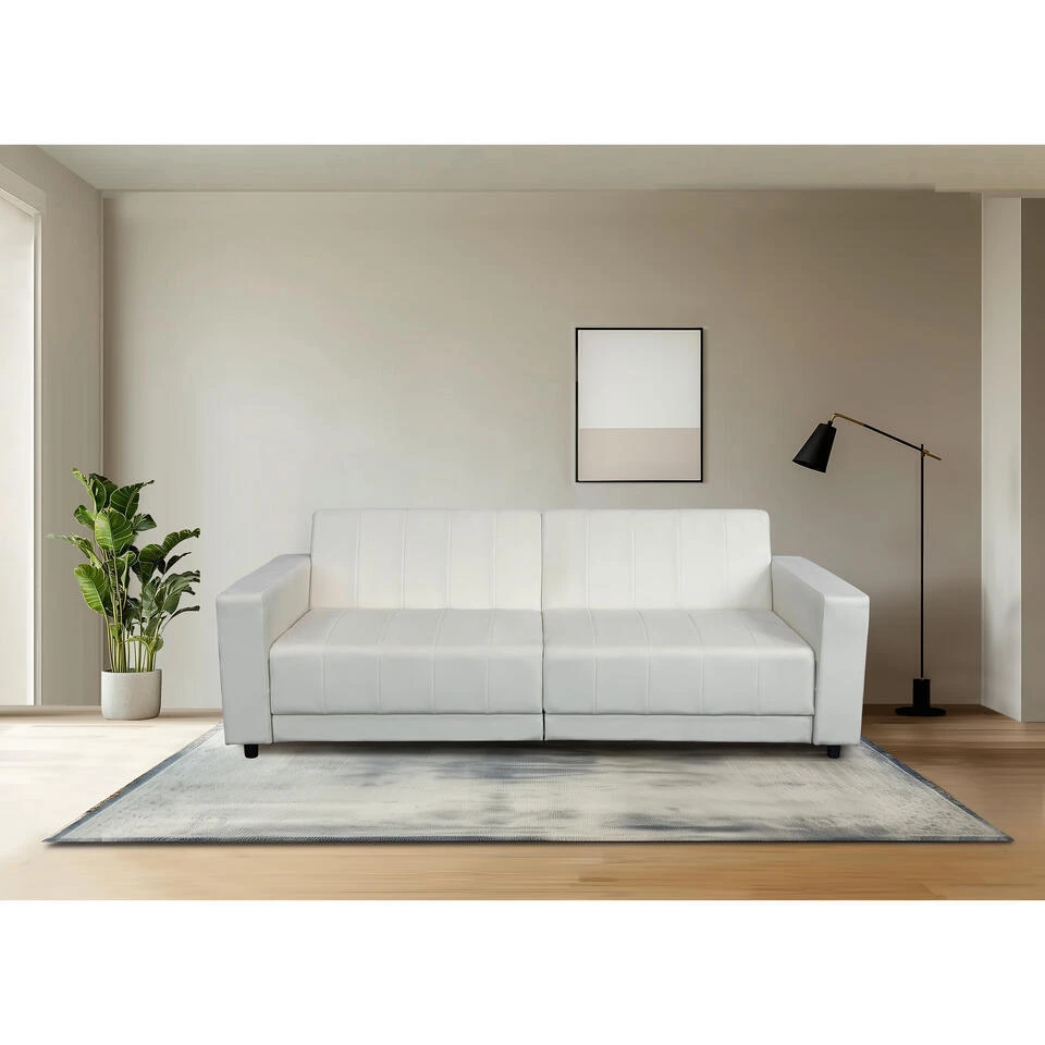 Allie II - Slaapbank 3-zits In Crèmekleurige Fluweel - Afbeelding 5