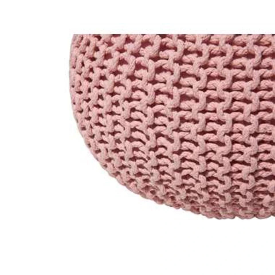 Beliani Poef CONRAD - Roze Katoen - Afbeelding 3