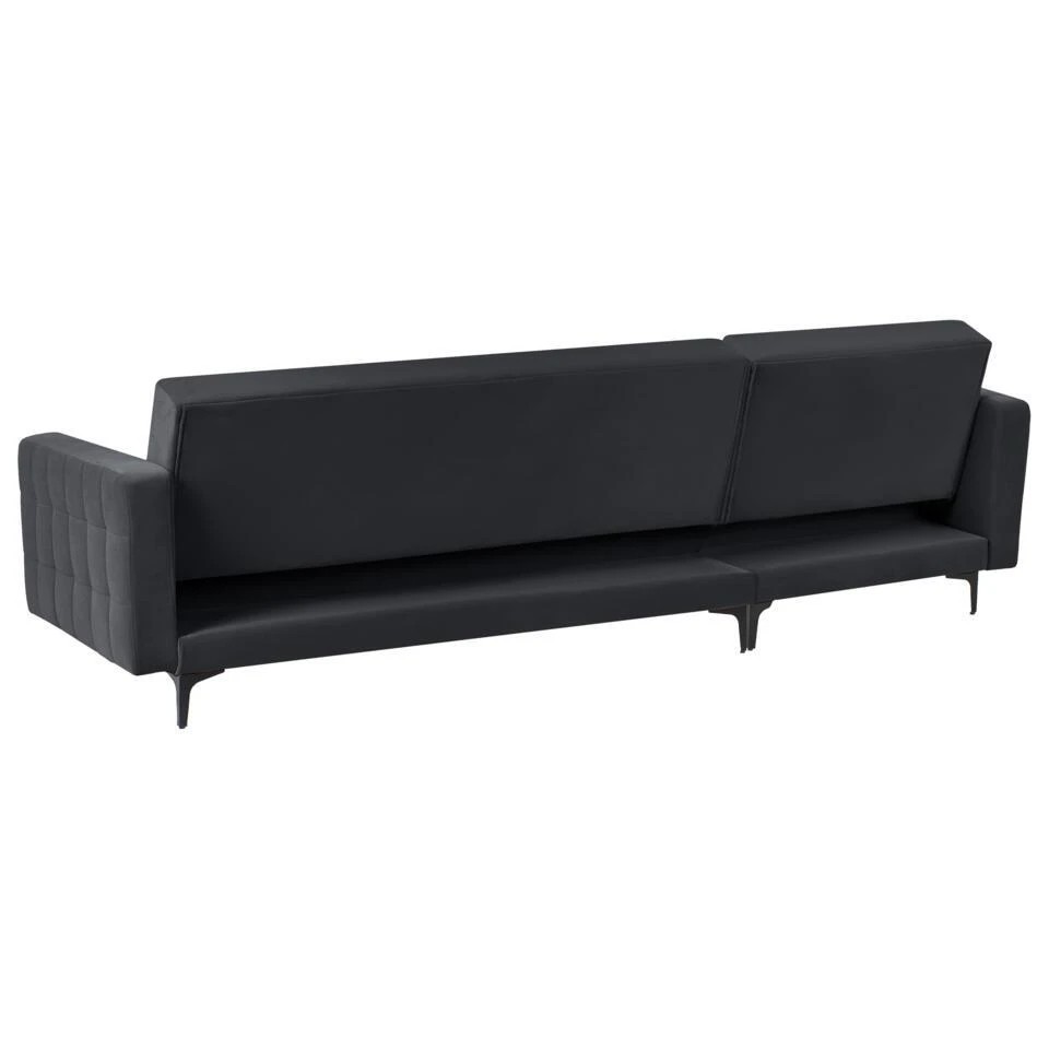 ABERDEEN - Hoekbank - Zwart/Zwart - Rechterzijde - Fluweel - Afbeelding 7