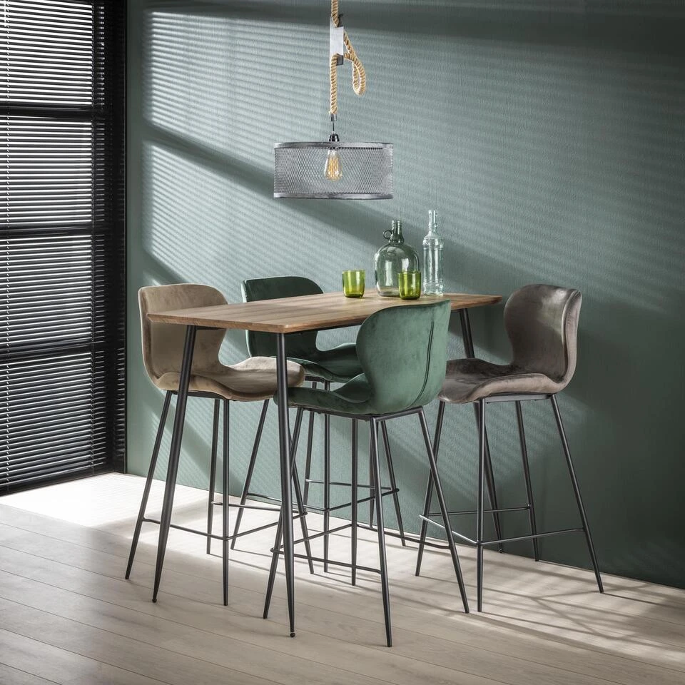 Hoyz - Barstoel Velvet - Roze - 4 Stuks - Afbeelding 3