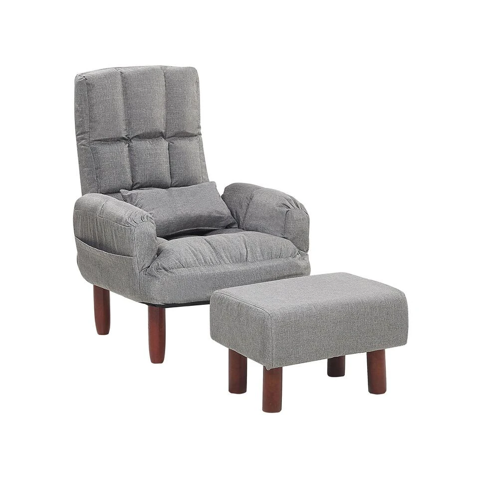 Beliani Fauteuil OLAND - Grijs Polyester