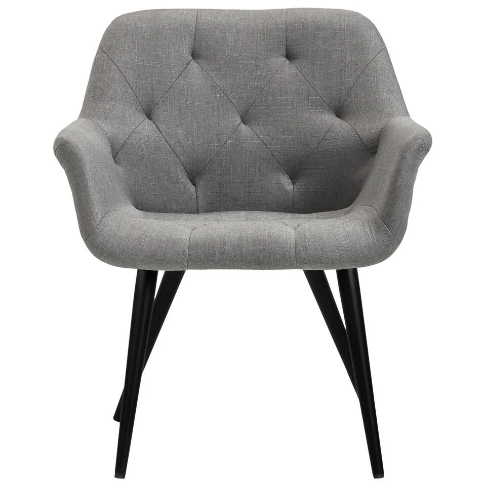 CLP Eetkamerstoel Langford Stof - Zilverkleurig - Afbeelding 2