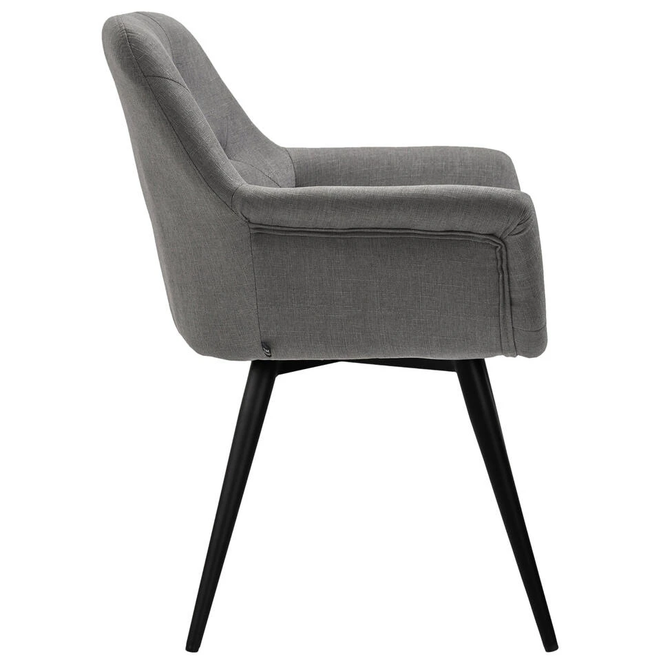 CLP Eetkamerstoel Langford Stof - Zilverkleurig - Afbeelding 3