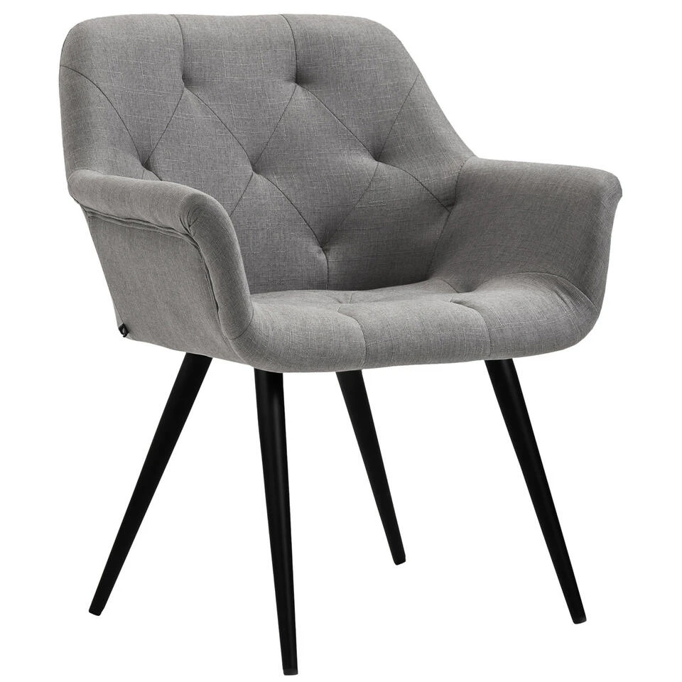 CLP Eetkamerstoel Langford Stof - Zilverkleurig