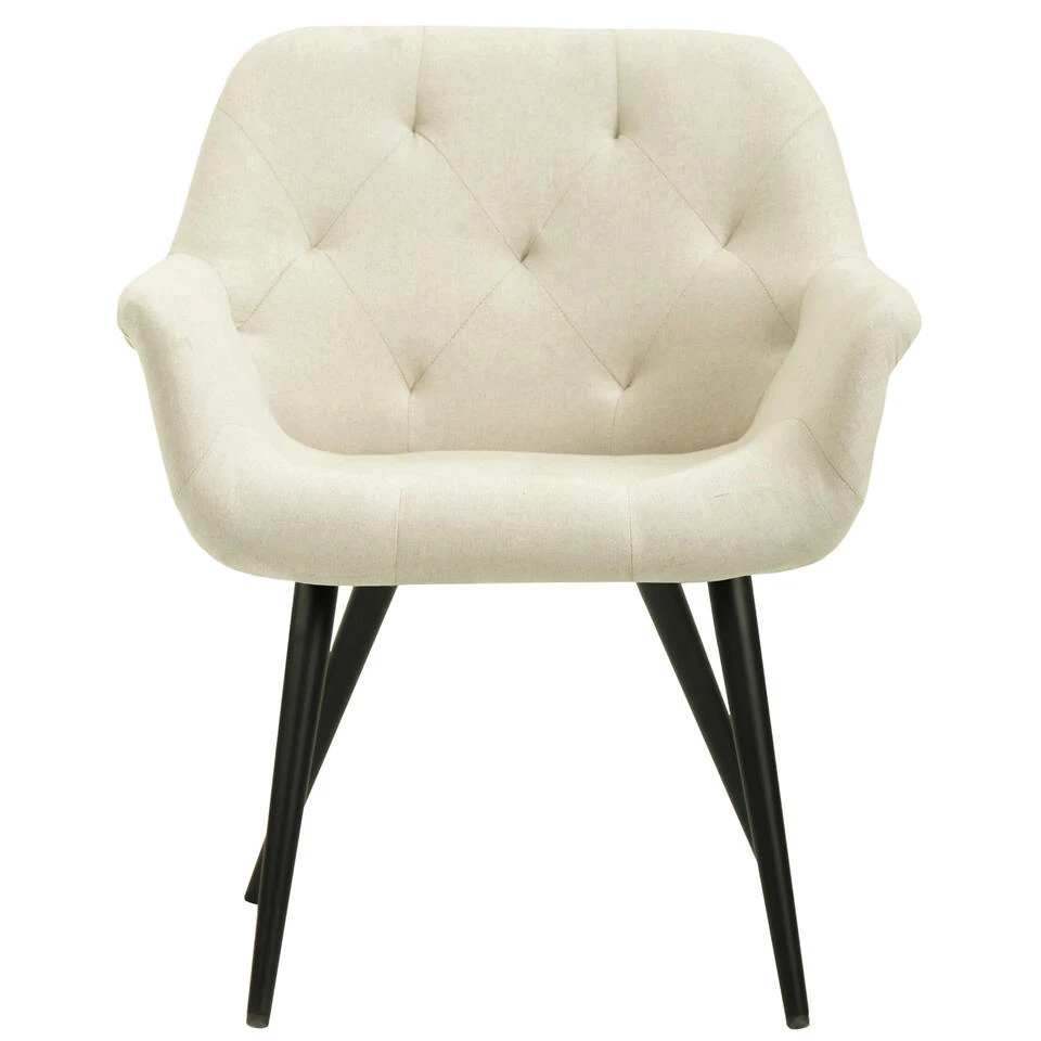 CLP Eetkamerstoel Langford Stof - Crème - Afbeelding 2