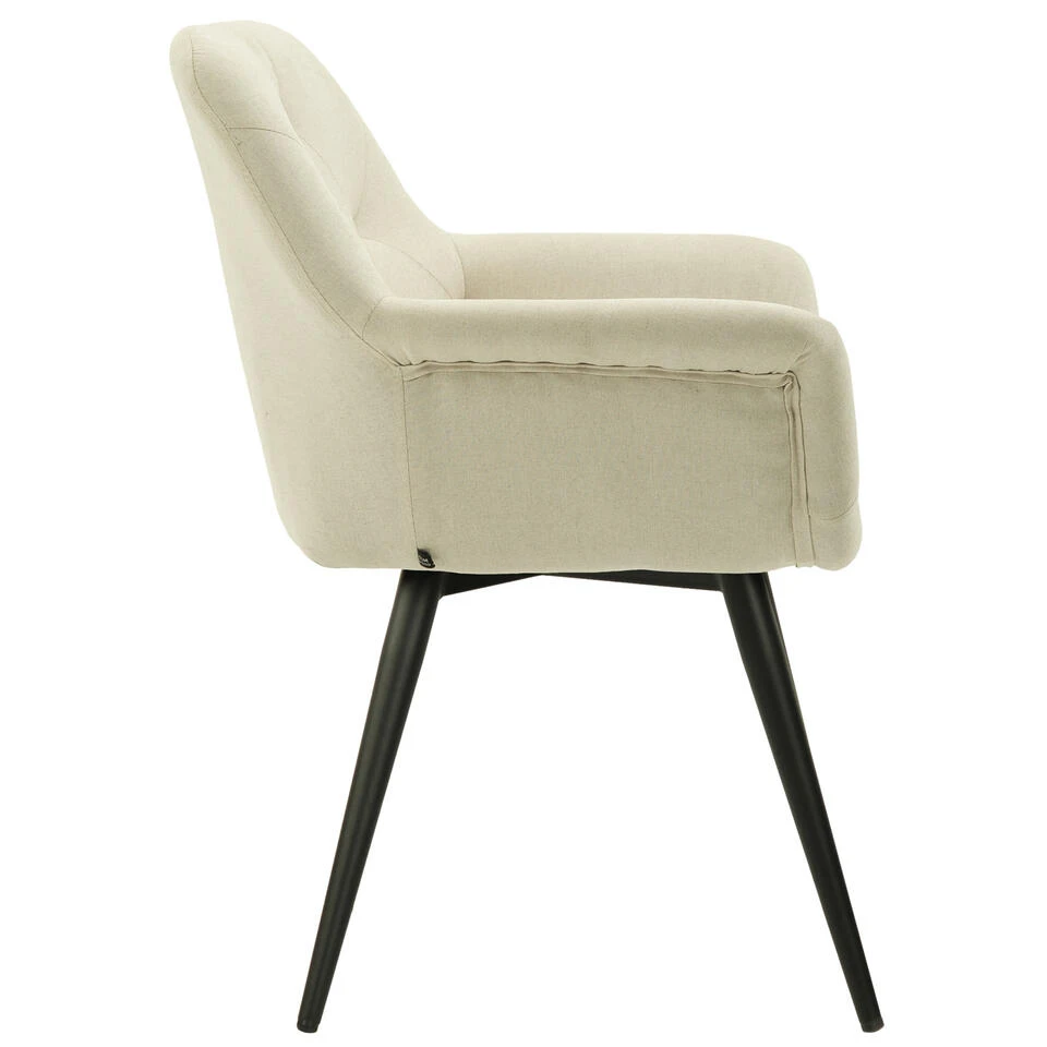 CLP Eetkamerstoel Langford Stof - Crème - Afbeelding 3