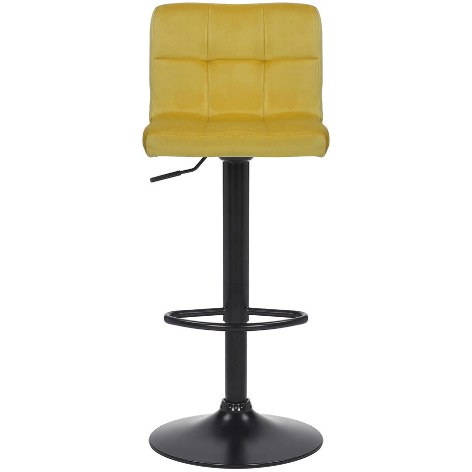 CLP Set Van 2 Barkrukken Feni Fluweel - Geel - Afbeelding 2