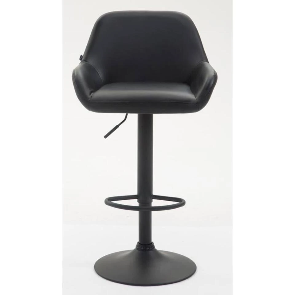 CLP Set Van 2 Barkrukken Braga Zwart Frame Kunstleer - Zwart - Afbeelding 2