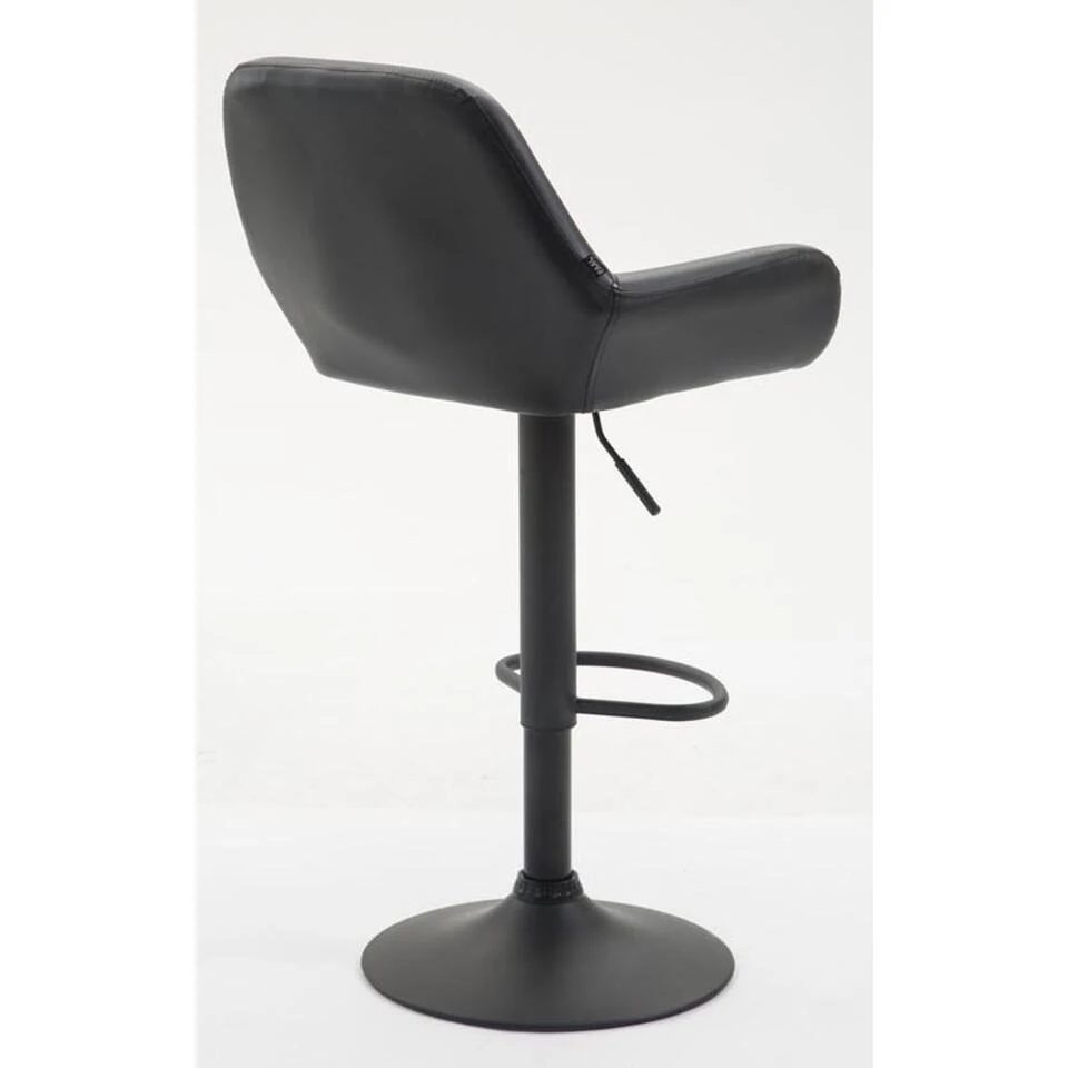 CLP Set Van 2 Barkrukken Braga Zwart Frame Kunstleer - Zwart - Afbeelding 4