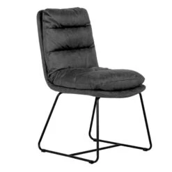 Giga Meubel Eetkamerstoel Fabio - Zwart - Kunstleer & Metaal