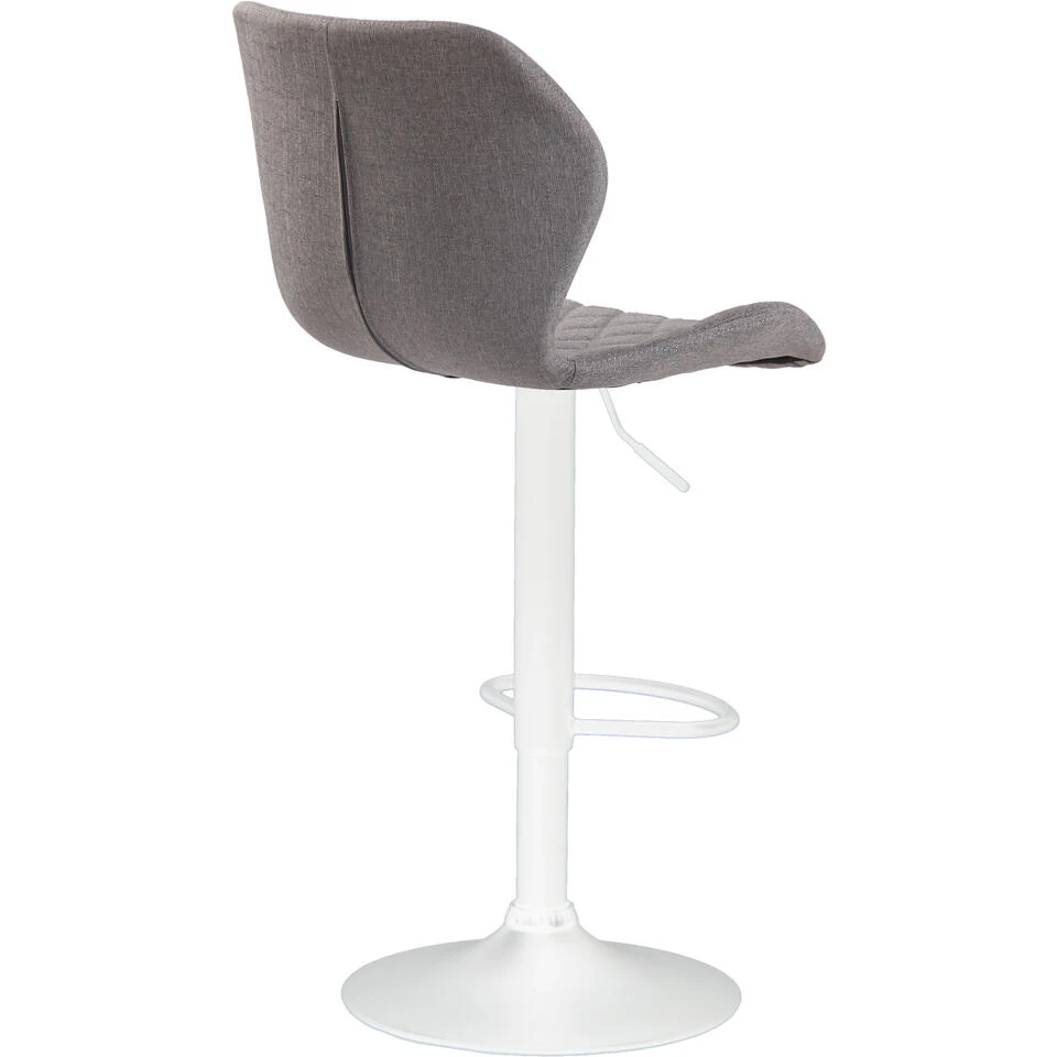 CLP Barkruk Cork Wit Frame Stof Zilverkleurig - Afbeelding 4