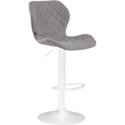 CLP Barkruk Cork Wit Frame Stof Zilverkleurig