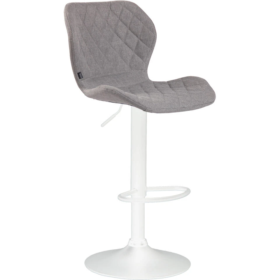 CLP Barkruk Cork Wit Frame Stof Zilverkleurig