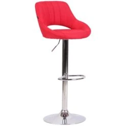 CLP Barkruk Milet Frame Chroom-look Stof Rood