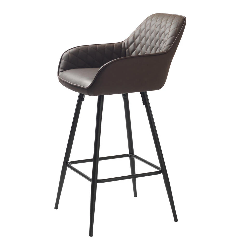 Giga Meubel Barstoel Donkerbruin - Kunstleer - Barstoel Milton - Afbeelding 2