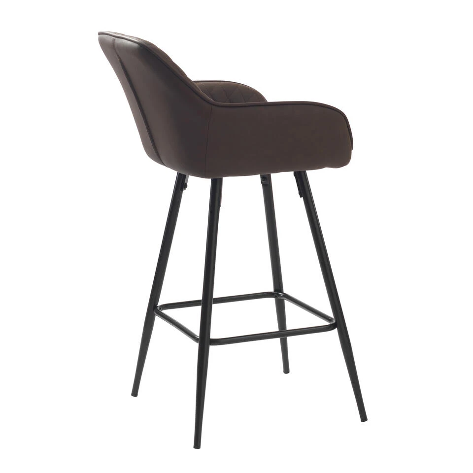 Giga Meubel Barstoel Donkerbruin - Kunstleer - Barstoel Milton - Afbeelding 3