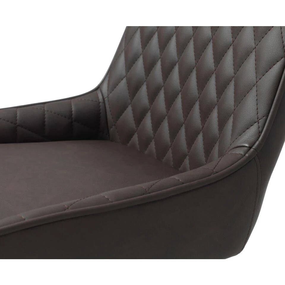 Giga Meubel Barstoel Donkerbruin - Kunstleer - Barstoel Milton - Afbeelding 4