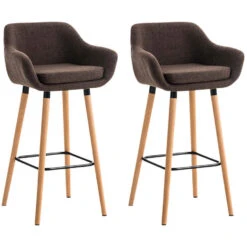 CLP Set Van 2 Barkrukken Grant Stof Bruin