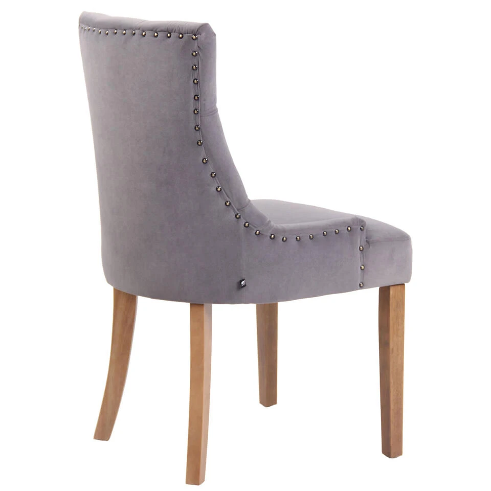 CLP Eetkamerstoel Aberdeen Licht Bruin Frame Fluweel Zilverkleurig - Afbeelding 4