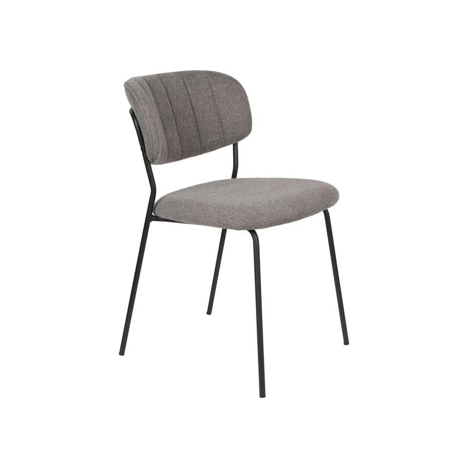 Rein Living Jolien Eetkamerstoel - Zwart/Grijs - Set Van 2 - Afbeelding 3