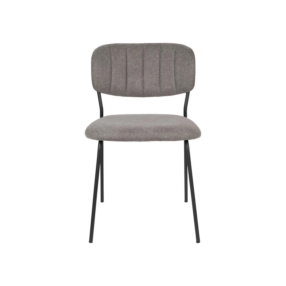 Rein Living Jolien Eetkamerstoel - Zwart/Grijs - Set Van 2 - Afbeelding 4