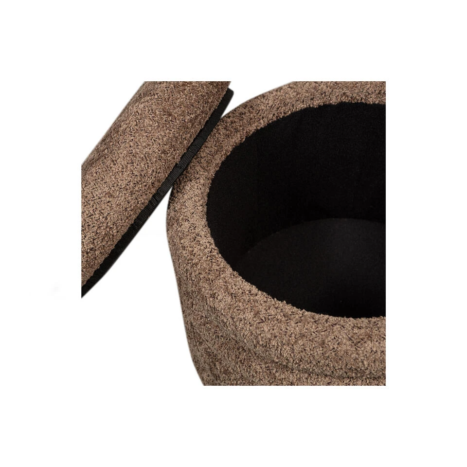 WOOOD Poef Kimi - Teddy - Bruin - 32x40x40 - Afbeelding 4