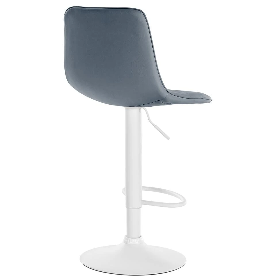 CLP Barkruk Lex Wit Frame Kunstleer Grijs - Afbeelding 3