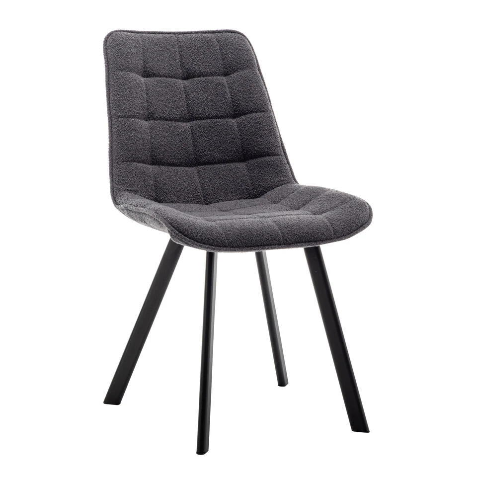Furnihaus Eetkamerstoel Felix Boucle Zwart - Afbeelding 2
