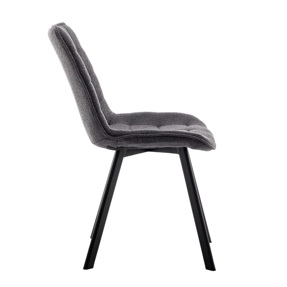 Furnihaus Eetkamerstoel Felix Boucle Zwart - Afbeelding 4