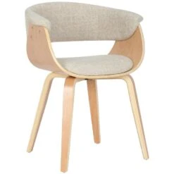 CLP Eetkamerstoel Bruce Frame Natura Stof Crème