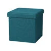 Merkloos Urban Living Poef/hocker/opbergbox - Zeeblauw - Mdf/stof - 38 X 38 Cm