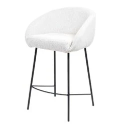 Barkruk Stof Beige - Zithoogte 75cm - 52x42x98cm - Lova - Set Van 2