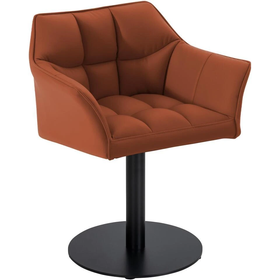 CLP Lounger Damaso Zwart Frame - Kunstleer - Licht Bruin