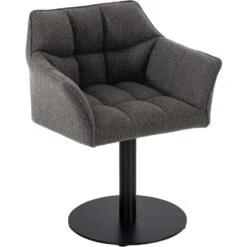 CLP Lounger Damaso Zwart Frame - Stof - Titanium Grijs