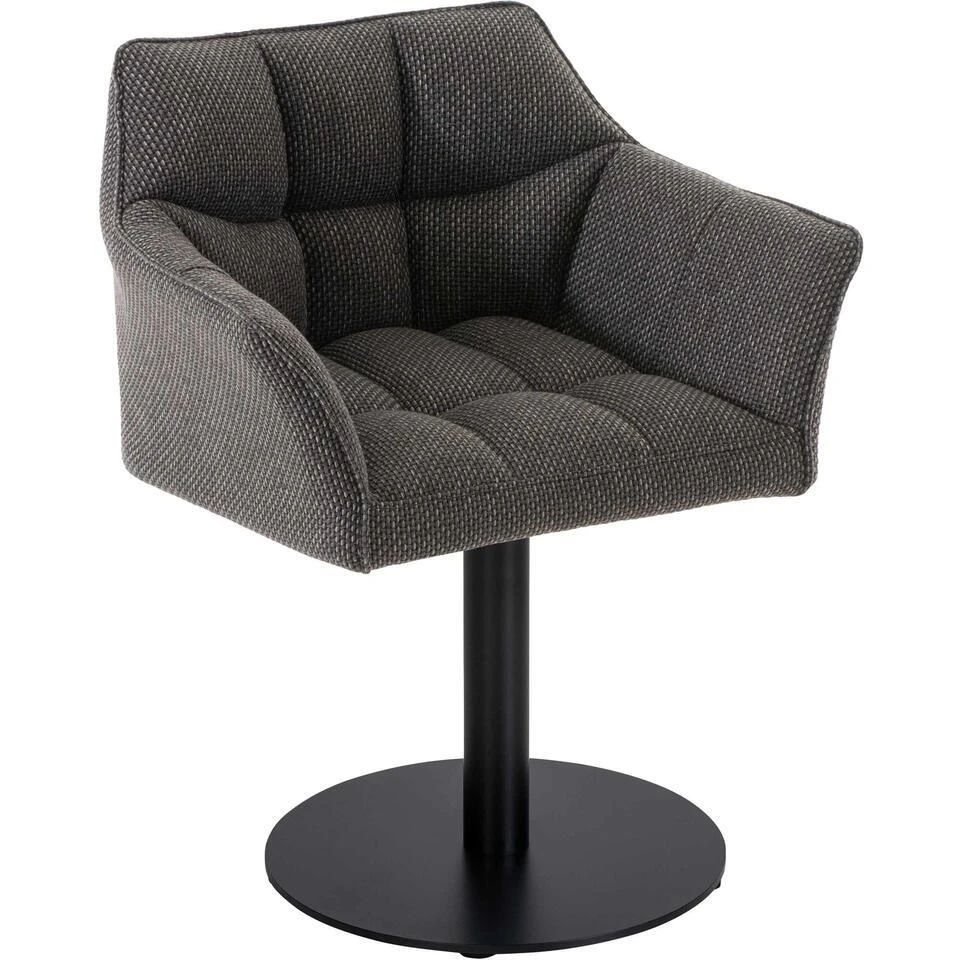 CLP Lounger Damaso Zwart Frame - Stof - Titanium Grijs