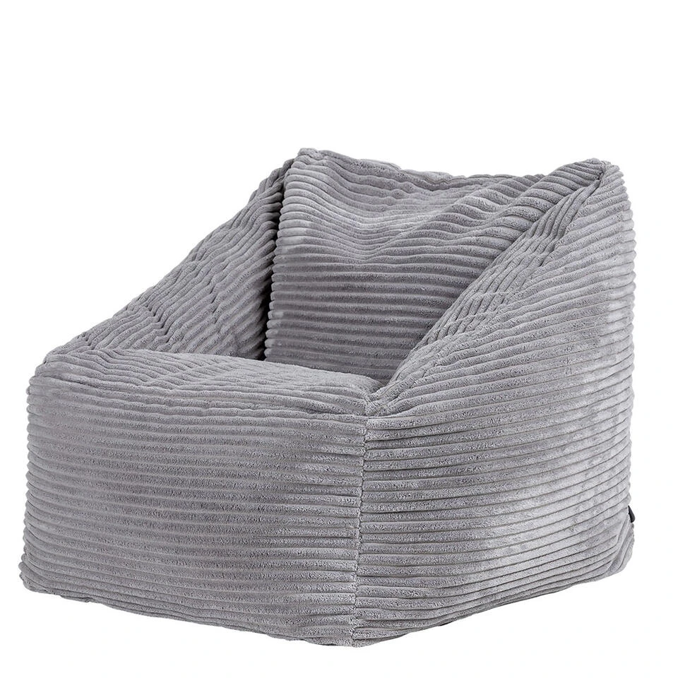 Icon Kinderzitzakken Morgan - Corduroy Zitzak Met Vulling - Grijs