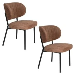 Housecraft Sanne Eetkamerstoelen Oranje Grijs - Set Van 2