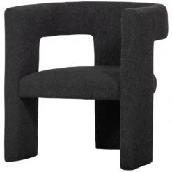 WOOOD Tiwa Fauteuil - Bouclé - Donkergrijs - 70x64x64
