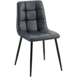 CLP Eetkamerstoel Antibes Zwart Frame - Kunstleer - Zwart