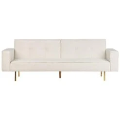 VISNES - Slaapbank 3-zits - Wit - Fluweel