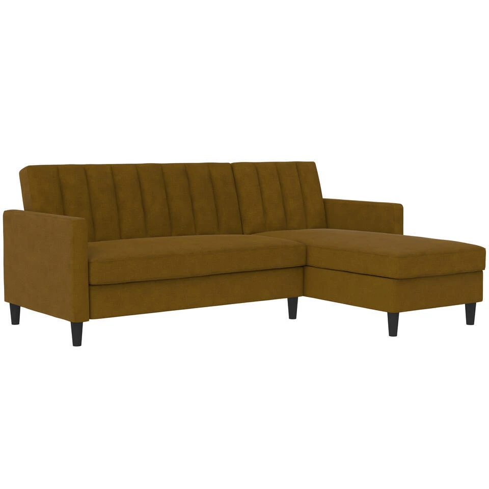 Celine - 3-zits Hoekslaapbank In Curry Stof