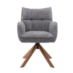 Eetkamerstoel Antraciet/Eikenhout - 59x65x86cm - Marilla - Set Van 2