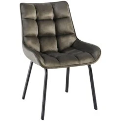 CLP Eetkamerstoel Saranda Zwart Frame - Fluweel - Antraciet