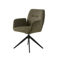 Eetkamerstoel Groen Metaal - 57,5x62x88cm - Roxana