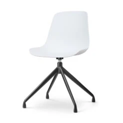 Nolon Nola-Pip Eetkamerstoel Wit - Draaibaar - Zwart Onderstel