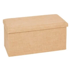 5Five Poef/hocker - Opbergbox - Beige - PU/MDF - 38 X 76 Cm