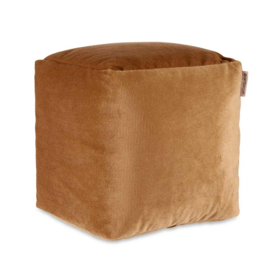 Merkloos Arte Regal Poef - Fluweel - Bruin - 30 X 30 Cm - Vierkant