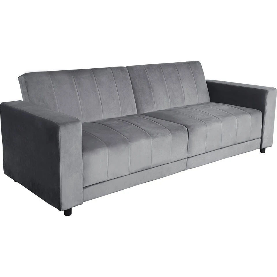 Allie II - Slaapbank 3-zits In Antraciet Fluweel