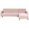 ABERDEEN - Hoekbank - Pastelroze - Linkszijdig - Fluweel
